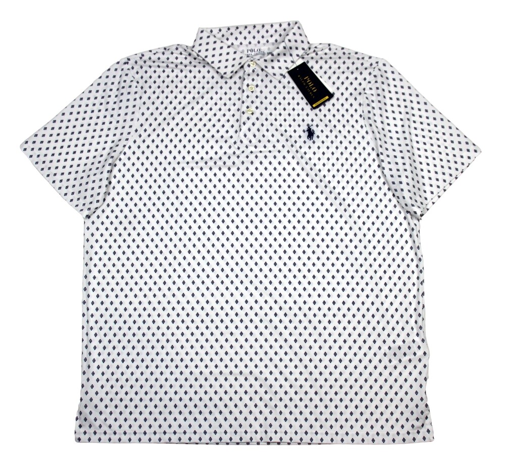 Polo Ralph Lauren Performance Polo Shirt Mens L White Diamond Classic Fit